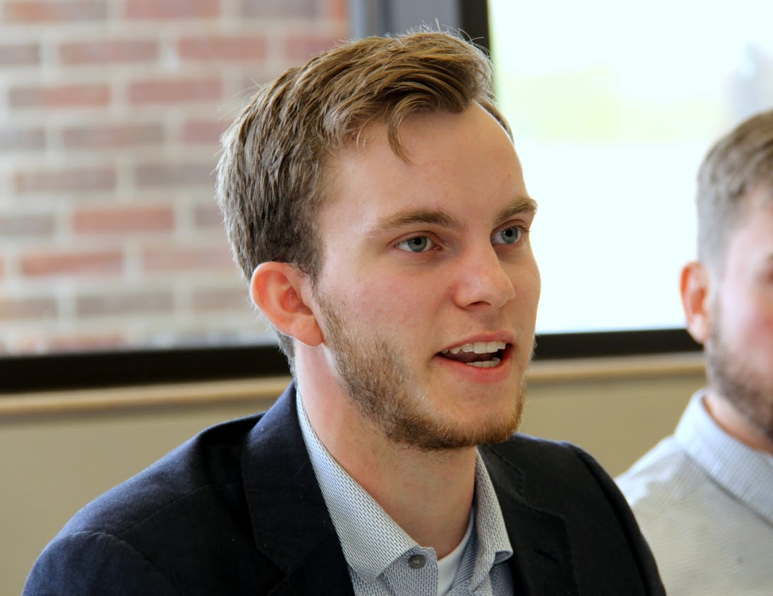 Seth Reid delivers his paper on The Fall of Tenochtitlan: The Difficult Distinction between Civil War and Conquest at the Phi Alpha Theta regional conference on April 1, 2017.
