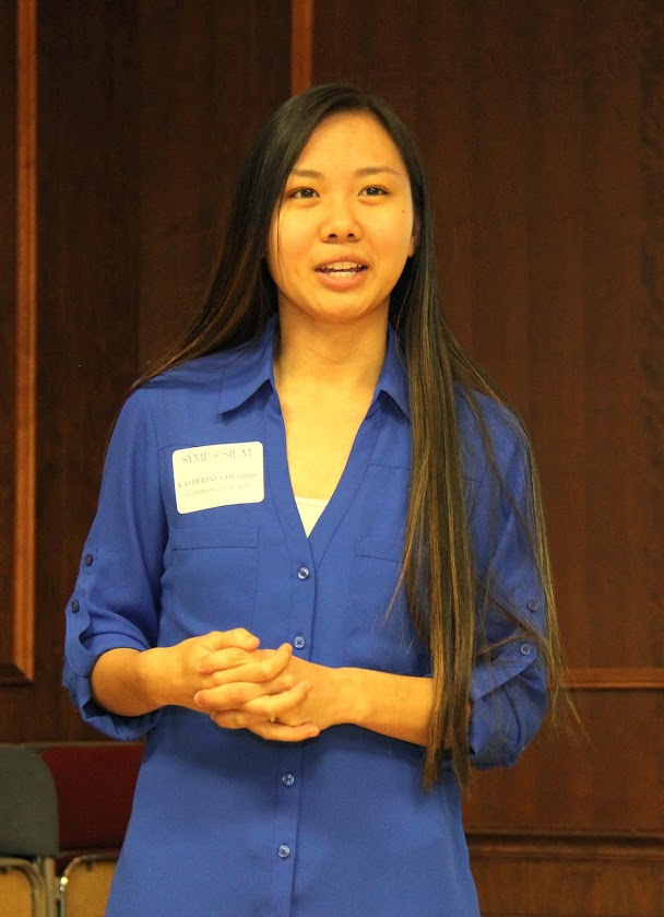 Phi Alpha Theta member Katherine Cheshire delivers a talk on A Quantitative Analysis Concerning Race Relations at the Union University Scholarship Symposium on April 25, 2017.