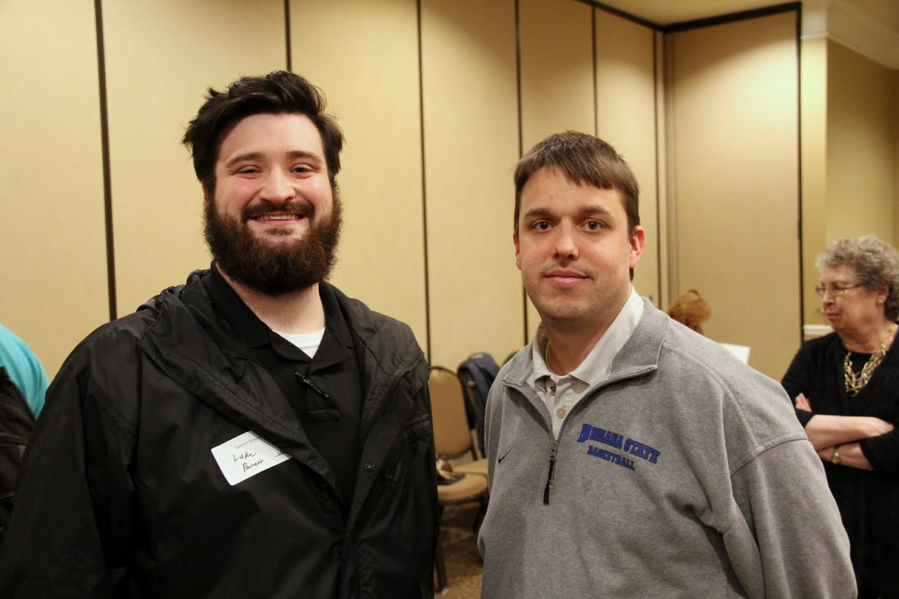 History Luke Parrett (left) stands with Richard Kemper, his mentor at Crockett County High School, during the spring student teacher reception that the Union's Educator Preparation Program and the Union University chapter of the Student Tennessee Education Association sponsored on May 4, 2017.