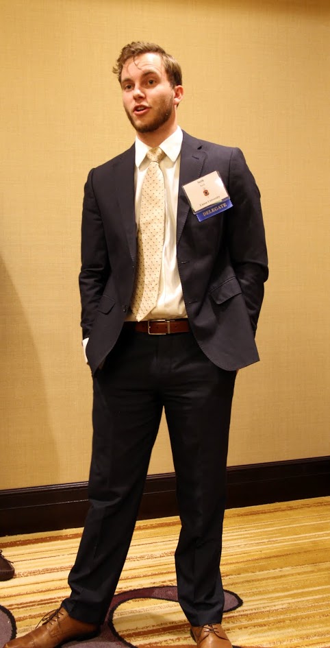 Seth Reid responds to a question from the audience during a question and answer time at the student panel titled Literature on January 6, 2018, at the Phi Alpha Theta convention in New Orleans.