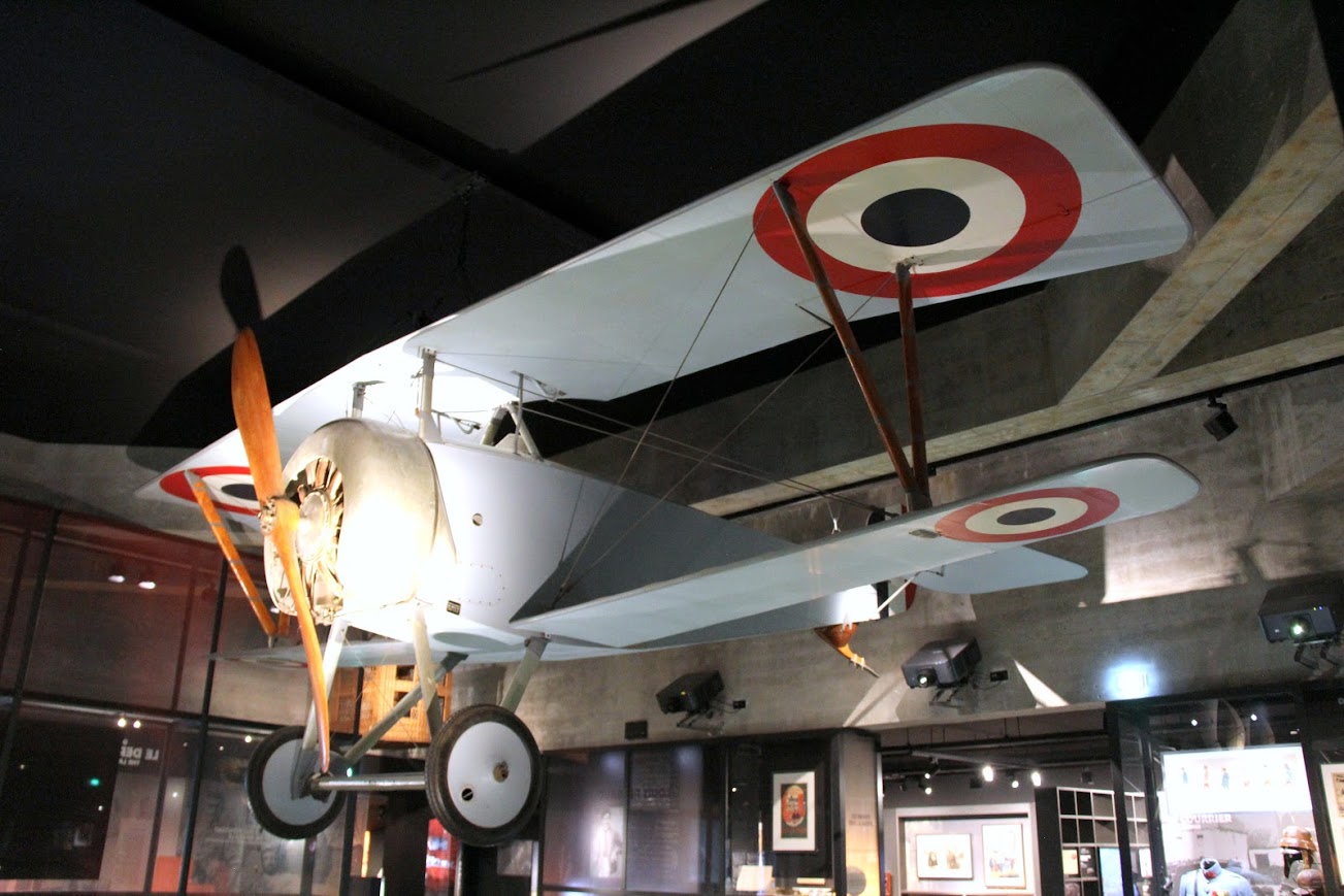 A World War I French Nieuport 11BB fighter aircraft replica is one of the main attractions at the Verdun Memorial museum. UU-UTM travelers saw the plane at the museum on May 27, 2018.