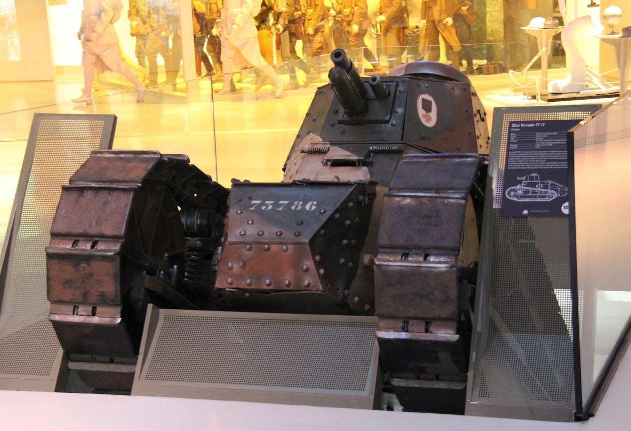 The Museum of the Great War in Meaux, France, features a Renault FT 17 tank that members of the UU-UTM tour group saw on May 28, 2018. The FT 17 was a French lightweight tank that had a revolutionary design, such that some historians have referred to it as the first modern tank.