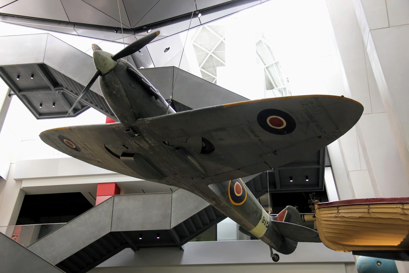 A World War II British Spitfire fighter aircraft is one of the many weapons on display at the Imperial War Museum in London. The UU-UTM group toured the museum on May 22, 2018.