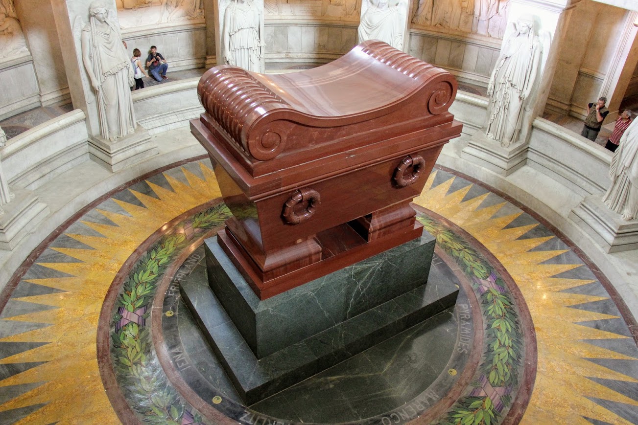 Napoleon's tomb lies beneath the golden dome of the Dome Church at the Hôtel des Invalides, which is a complex of buildings in Paris. Members of the UU-UTM travel group were able to see the tomb during their time at Les Invalides on May 31, 2018.