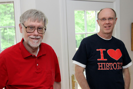 Dr. Terry Lindley (left) and Robert Briley take time for a photo at the history department cookout on May 12, 2018.