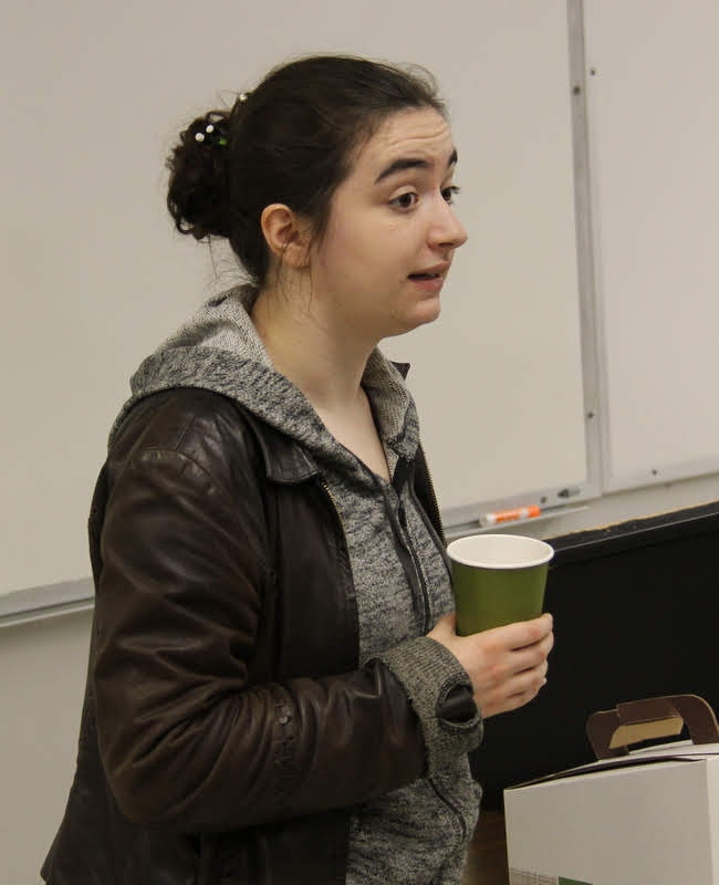 Rutledge Honorary History Club President Leah Atkins presides over the club's spring plenary meeting on March 18, 2019.