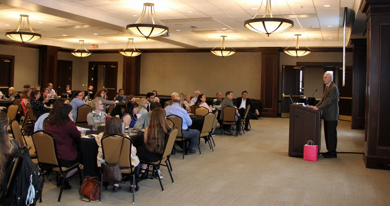 Dr. Stephen Carls brings greetings from the Phi Alpha Theta national office to attendees at the Phi Alpha Theta conference luncheon on March 30, 2019.