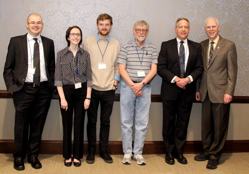 The Union University participants in the Tennessee Phi Alpha Theta Regional Conference pause for a photo at the end of the conference on March 30, 2019. They are (left to right) Will Choate, Lauren Butler, Luke Sower, Dr. Terry Lindley, Dr. Henry Allen, and Dr. Stephen Carls.