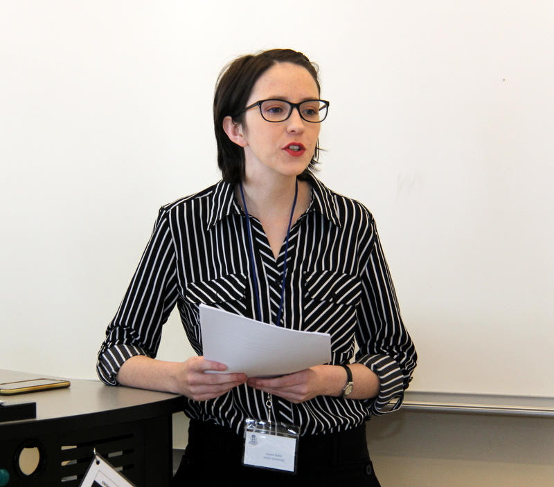 Union University student Lauren Butler delivers her paper titled The History of Dance in the 20th Century during the Phi Alpha Theta conference at Belmont University on March 30, 2019.