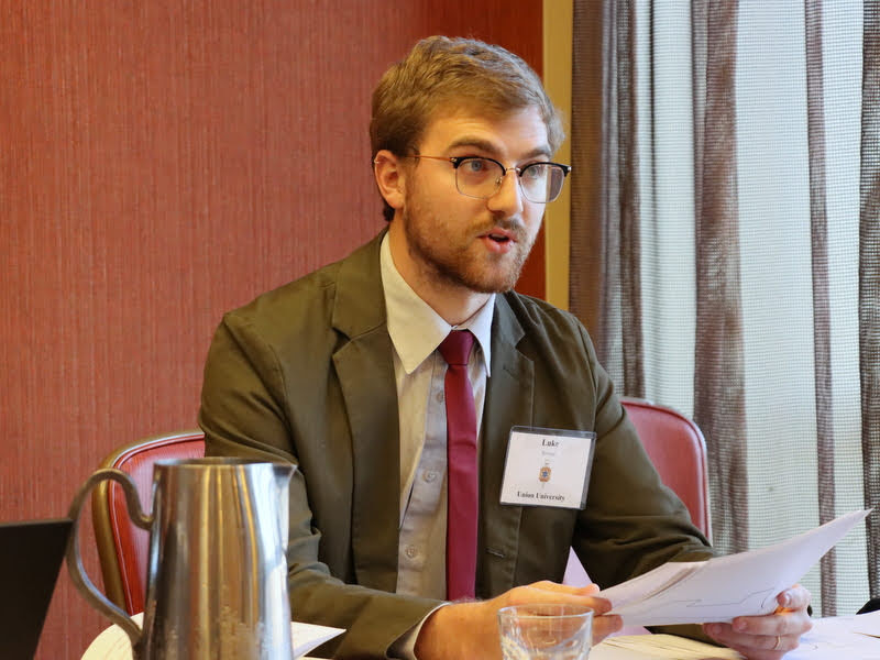 Union University history major Luke Sower presents a paper on The Lords of All Creation: Environmental Transformation in the Rise of Tenochtitlan on January 3, 2020, for a Phi Alpha Theta convention panel titled Latin America & Mexico.