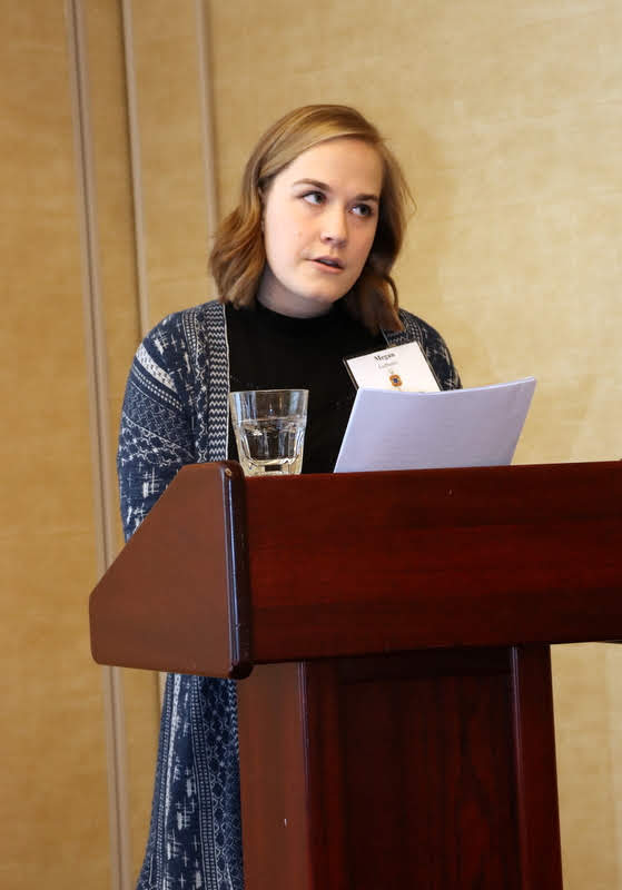 Union University history major Megan Ledbetter delivers a paper on The Disabled Character: Representations of Disability in American Film during the panel titled Literature and Film at the Phi Alpha Theta Biennial Convention on January 4, 2020.