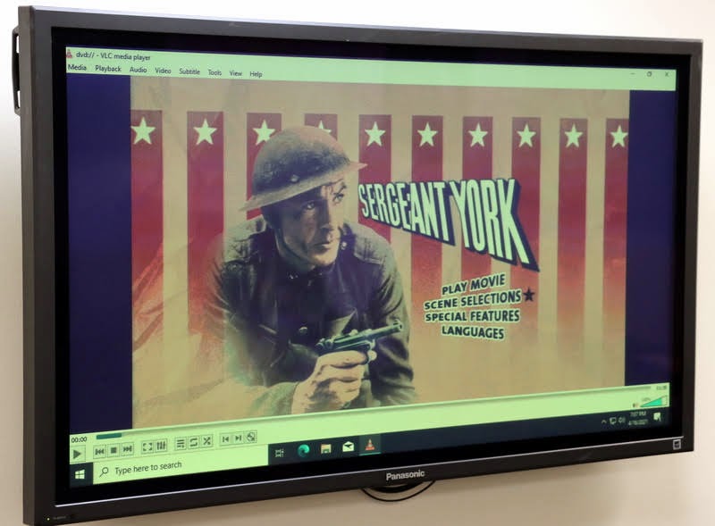 The film that the Rutledge History Club selected for their spring semester movie night - SERGEANT YORK starring Gary Cooper - is ready to start on April 16, 2021.