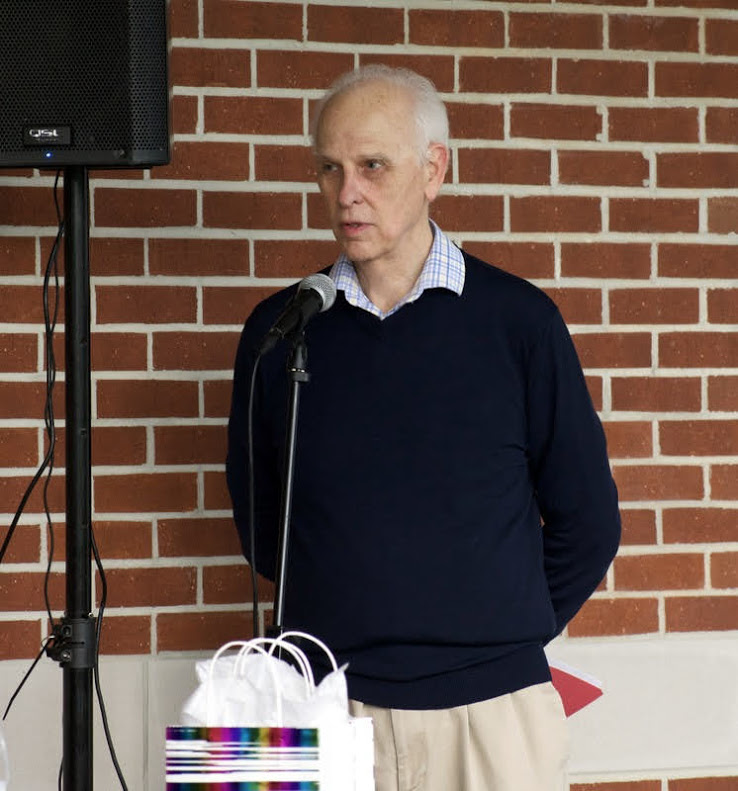 Dr. Stephen Carls begins the History Awards Program as moderator on April 29, 2021. Photo by Naomi Mengel
