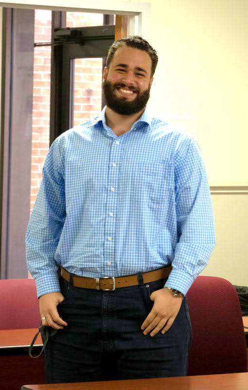 Nicholas Terra smiles after being elected president of Union's Delta-Psi chapter of Phi Alpha Theta History Honor Society at the chapter's plenary meeting on March 10, 2021. Photo by Joey Echeverria