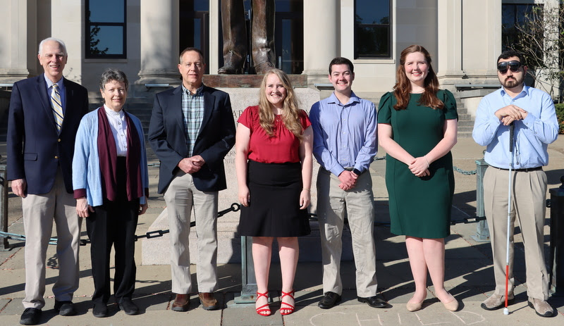 Members of the Union University group at the Kentucky Phi Alpha Theta Regional Conference pause for a photo at the start of the conference on April 15, 2023. They are (left to right) Dr. Stephen Carls, Dr. Alice-Catherine Carls, Dr. Henry Allen, Breanna Edmiston, Jack Jenkins, Abigail Gilbert, and Christian Young.