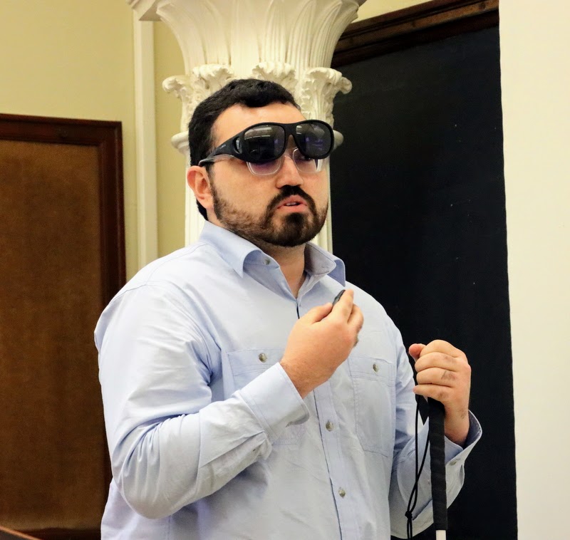 Delta-Psi member Christian Young presents his paper on Killing the Indian, Saving the Man: America's Answer to Native American Education and Culture at the Kentucky Phi Alpha Theta Regional Conference at Western Kentucky University on April 15, 2023.