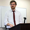 Luker Sower delivers his paper on "Christian Shamanism: Ivan Veniaminov and the Adoption of Orthodoxy as the Indigenous Faith of Russian Alaska" at the Union University Scholarship Symposium on April 23, 2019.