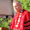 Union University President Dr. Samuel W. “Dub” Oliver introduces Spring Arbor University President Dr. Brent D. Ellis, who delivered the commencement address at Union University's graduation on May 18, 2019.