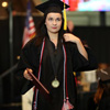 Phi Alpha Theta member Alex Martin heads back to her chair after receiving her diploma at Union's graduation exercises on May 20, 2017. Photo by Kristi Woody