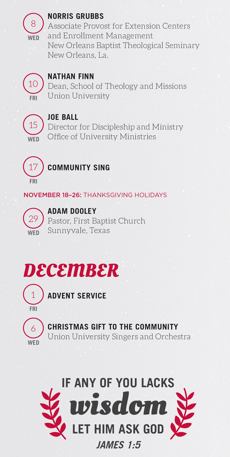 Nov & Dec Dates
