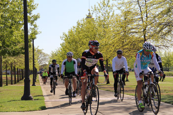 bikers on the Union campus
