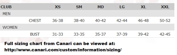 jersey sizing chart