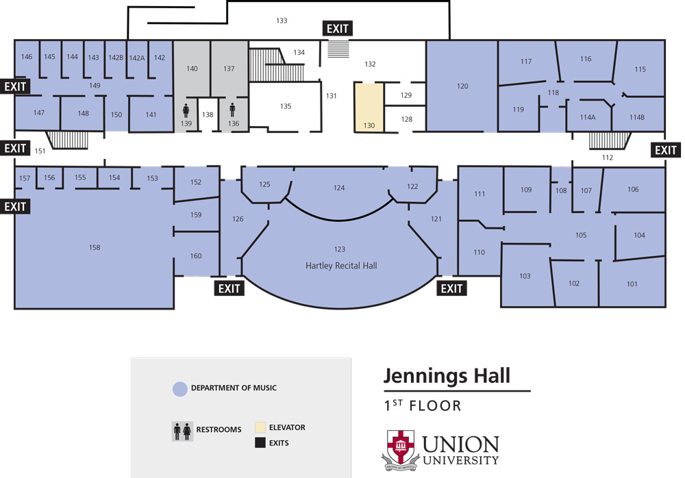Jennings Hall Floor 1 Map