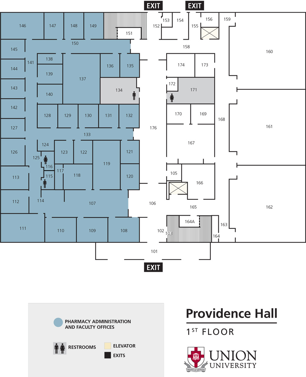 Providence Hall Floor 1 Map