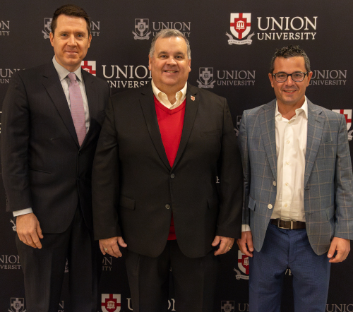 New members (from left) Josh Trent, Clay Hallmark and David Sherzer joined the Union Board of Trustees at the Dec. 6 meeting. (Photo by Karley Hathcock)