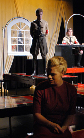 Emily Brown, Andy Morris, Jeremy Parker and Josh Wilkinson in <i>Die Ratzel</i>.
