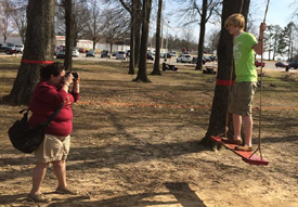 Chelsea Wood, a senior DMS art major at Union, takes photos of a foster teenager for The Heart Gallery of Middle Tennessee March 19.