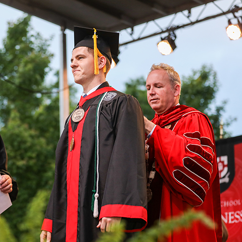 Jonathan Graham Van Neste was awarded the 110th Tigrett Medal at spring commencement May 15. (Photo by Kristi Woody)