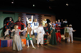 The cast of "A Battle of Dimwits" will present the improvisational comedy May 5-10. (Photo by Morris Abernathy)