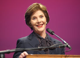 Laura Bush speaks during Union's 13th annual Scholarship Banquet Oct. 19. (Photo by Morris Abernathy)