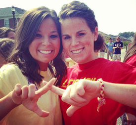 Leighton Williams (right), with her sister Ashton. 