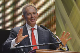 Tony Blair speaks at the 14th annual Scholarship Banquet Oct. 4. (Photo by Morris Abernathy)