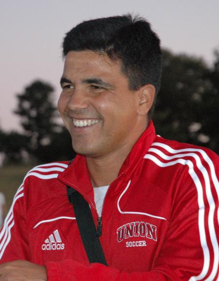 Union head coach, Clovis Simas enjoys a laugh prior to Union match with crosstown rival Lambuth.  Union and Lambuth tied the match 0-0 in double overtime. - Photo by Tommy Sadler