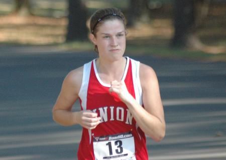 Hannah Staggs of Mt. Juliet, Tenn. competes in the Union University Cross Country Invitational. - Photo by Tommy Sadler