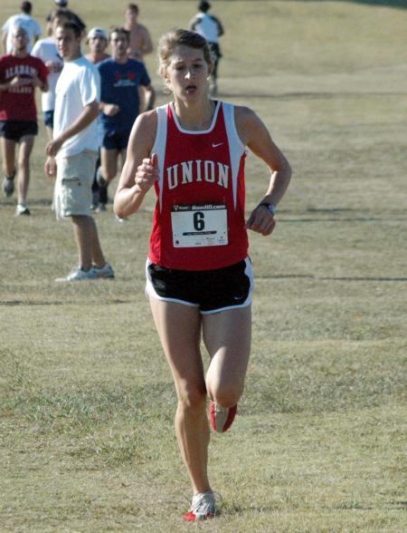 Lydia Bond placed third overall, first on Union's team, in the Union University Cross Country Invitational. - Photo by Tommy Sadler