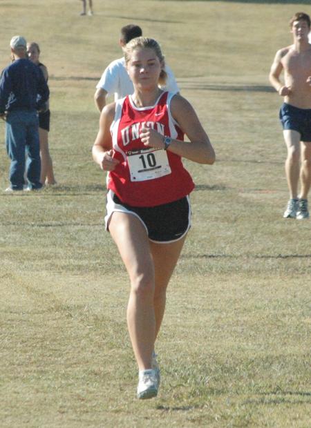 Hannah Clardy placed fourth in the Union University Cross Country Invitational, and was second on Union's team. - Photo by Tommy Sadler