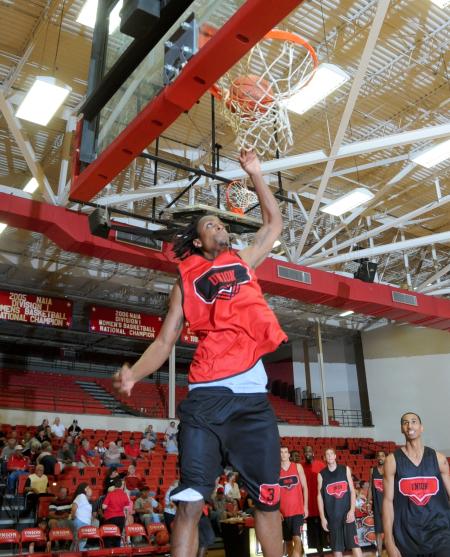 Tacuma Alexander dunks the ball during Bulldog Madness. - Photo by Morris Abernathy