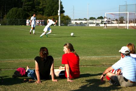 Students brought their families to the Bulldog soccer game during Family Weekend. - Photo by Kristi McMurry Woody