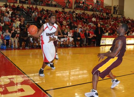 Brian Lake makes a pass in the 2008 Homecoming win over Robert Morris (Ill.) College. - Photo by Morris Abernathy