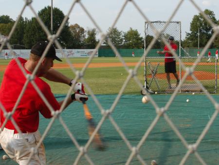 David Maristany takes his cuts during batting practice. - Photo by Steven Aldridge