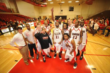 The Union Bulldogs celebrate after winning the 2009 TranSouth Conference regular season and tournament titles. - Photo by Morris Abernathy
