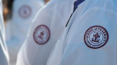 Pharmacy students attended the groundbreaking for the new academic building for the School of Pharmacy. - Photo by Beth Spain
