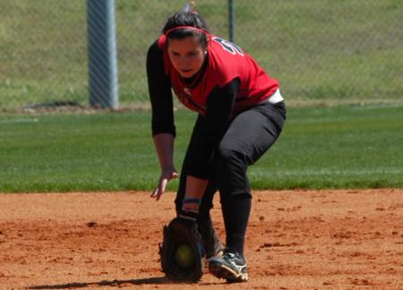 Lindsey Landreneau fields a ground ball from the shortstop position. - Photo by Steven Aldridge