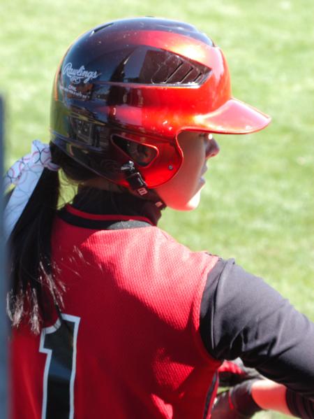 Ali Bozza stands and waits on deck for her turn at bat. - Photo by Steven Aldridge