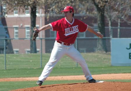 Andrew Haley delivers a pitch to the plate during a game versus Lyon (Ark.) College. - Photo by Steven Aldridge