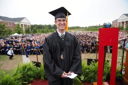 Will Trautman, engineering graduate, received the Elizabeth Tigrett Medal, which has been awarded since 1912 by vote of the entire faculty to an outstanding member of the senior class. - Photo by Morris Abernathy